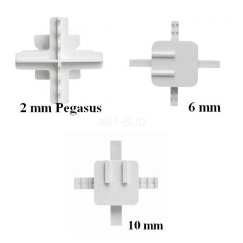 Krzyżyki montażowe do pustaków szklanych 6mm, 10mm oraz 2 mm Pegasus 25 szt Krzyżyki montażowe do pustaków szklanych 6mm, 10mm oraz 2 mm Pegasus 25 szt