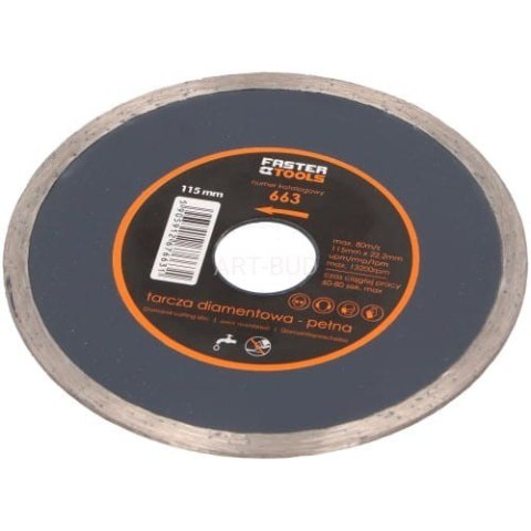 Tarcza diamentowa pełna 115 x 2,0 663 Faster Tools Tarcza diamentowa pełna 115 x 2,0 663 Faster Tools