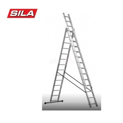Drabina aluminiowa 3 x 14 wielozadaniowa SILA Drabina aluminiowa 3 x 14 wielozadaniowa SILA