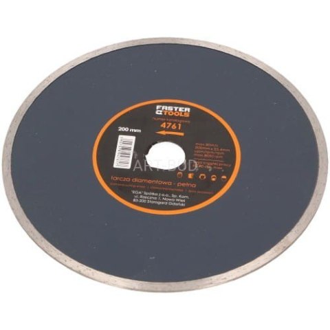Tarcza diamentowa pełna 200 x 25,4 4761 Faster Tools Tarcza diamentowa pełna 200 x 25,4 4761 Faster Tools